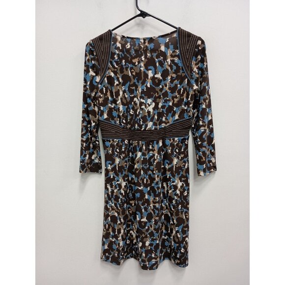 Vintage Y2K BCBGMaxazria Babydoll Dress Womens Small Brown Abstract Coquette - Picture 9 of 9